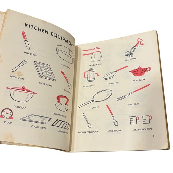 Vintage Childs First Cookbook 1950s Happy Hour Book For Boys & Girls Ages 7-12 B - Picture 8 of 12